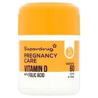 Superdrug Vitamin D With Folic Acid Tablets X 60