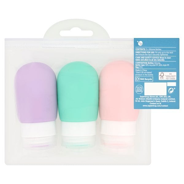 Superdrug Travel Bottles Squeezy Set