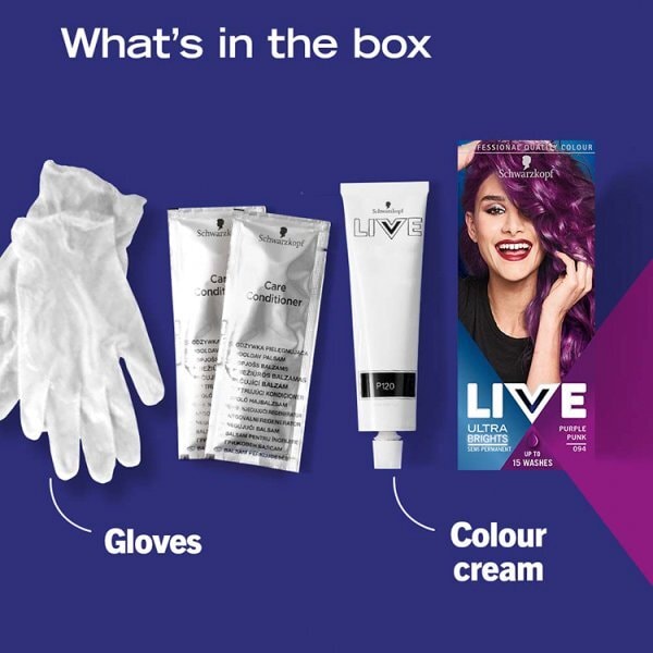 LIVE UltraBrights Semi-permanent Purple Hair Dye Purple Punk