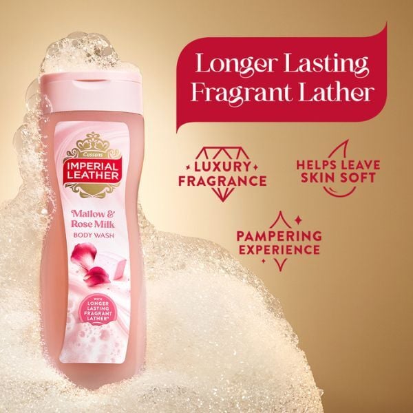 Imperial Leather Mallow & Rose Milk Shower Gel Body Wash 480ml