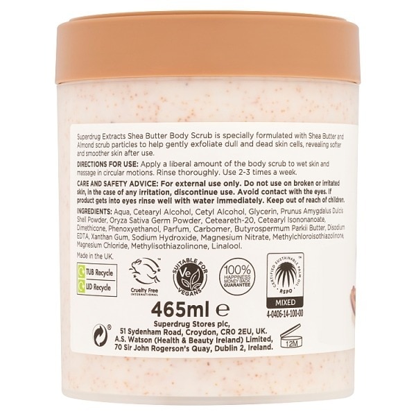 Superdrug Extracts Body Scrub Shea 465ml