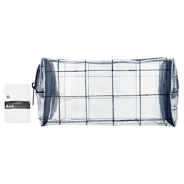 Superdrug Navy Cube Clear Cosmetic Bag