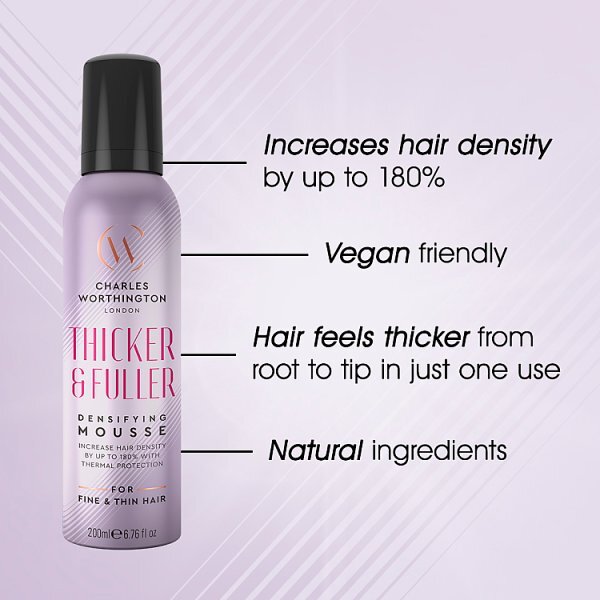 Charles Worthington Thickerandfuller Densifying Mousse 200ml