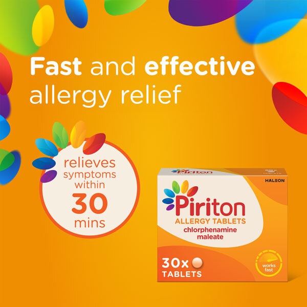 Piriton Allergy Relief Tablets Antihistamine Tablets 30s