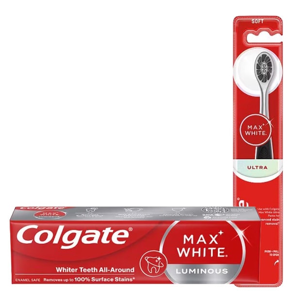 Colgate Max White Toothpaste & Manual Toothbrush Bundle