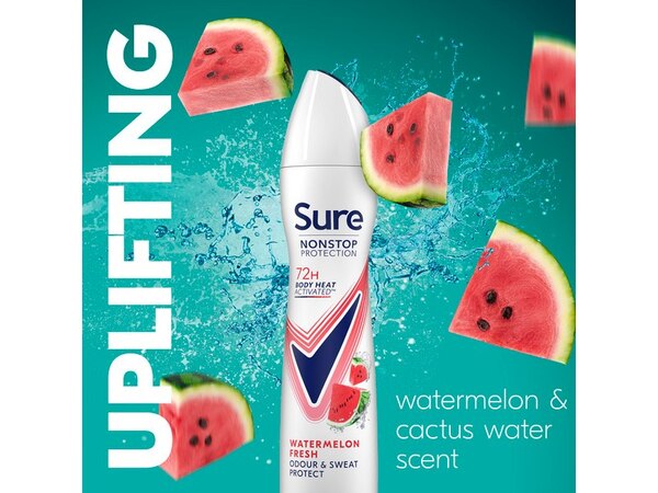 Sure Nonstop Protection Watermelon Fresh Anti-Perspirant Aerosol 250ml