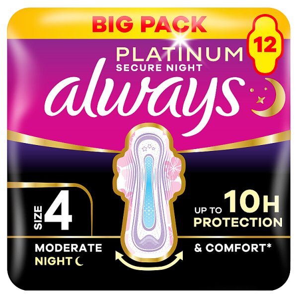 Always Platinum  Secure Night (Size 4) Value Pack 12Ctx4