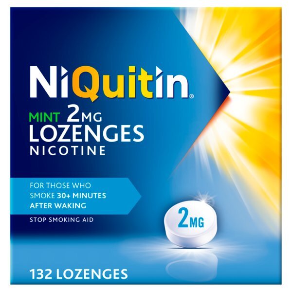 NiQuitin Mint 2mg Lozenges, 132 Lozenges- Quit Smoking Aid