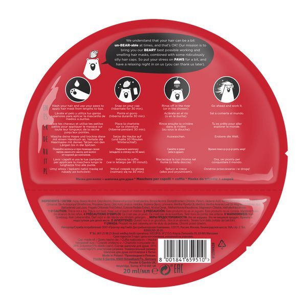 Bear Fruits Strawberry Detangle Shine Hair Mask & Hair Cap