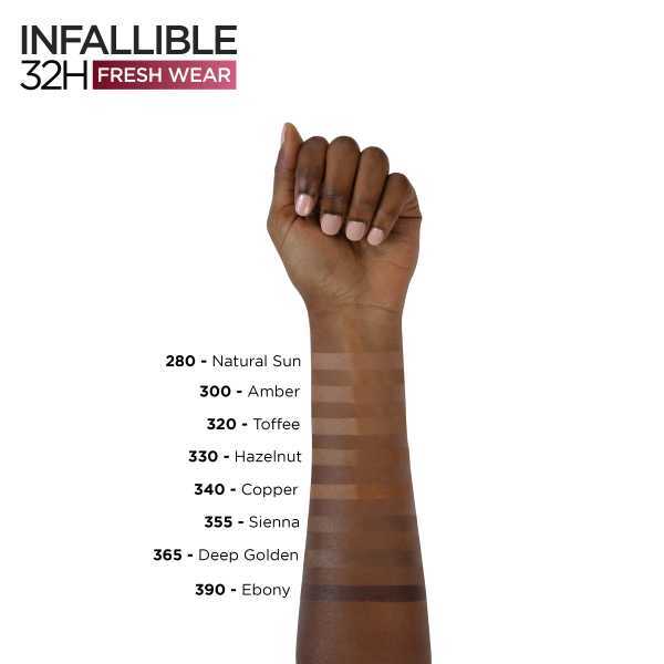 L'Oreal Paris Infallible 32H Freshwear Foundation 390 Ebony