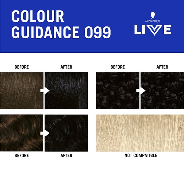 Schwarzkopf LIVE 099 Deep Black Permanent Hair Dye