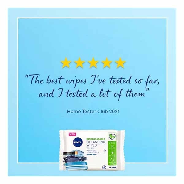 Nivea Biodegradable Face Cleansing Wipes Normal Skin 25'S