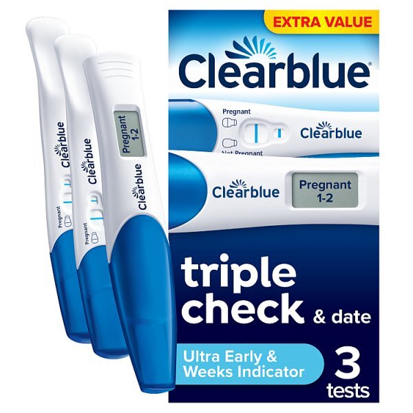 ClearBlue Triple Check&Date Pregnancy Tests 1Digital,2Visual