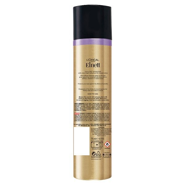 L'Oreal Hairspray Elnett Shine Dull Hair Strong Hold 75ml