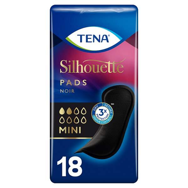TENA Silhouette Black Incontinence Pads 18 pack
