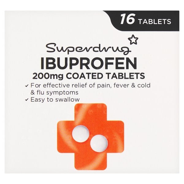 Superdrug Ibuprofen Coated Tablets 200mg x16