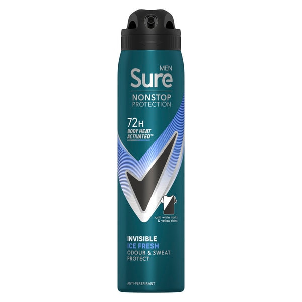 Sure Men Nonstop Invisible Ice Fresh Anti-Perspirant Aerosol 250 ml