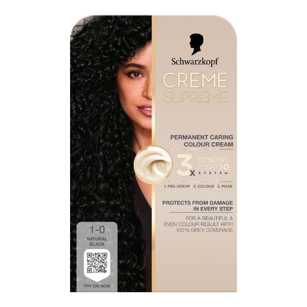 Schwarzkopf Creme Supreme 1-0 Natural Black Hair Dye