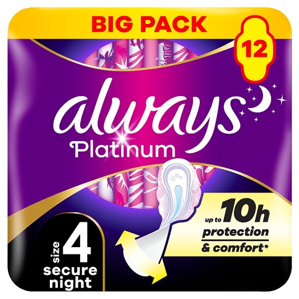 Always Platinum  Secure Night (Size 4) Value Pack 12Ctx4