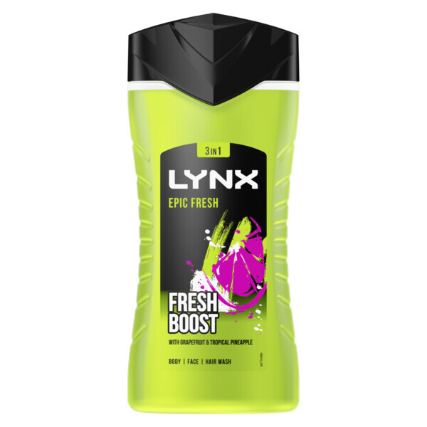 Lynx 3-In-1 Body Wash Shower Gel Epic Fresh 225ml