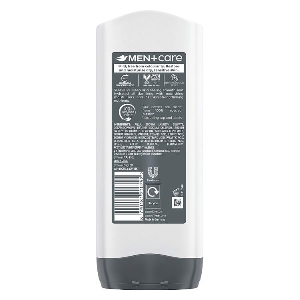 Dove Men+ Care Sensitive Body Wash 3 In 1 400Ml