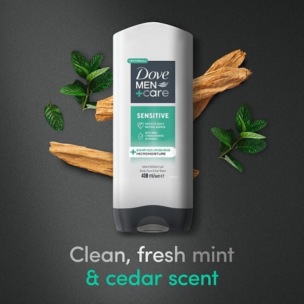 Dove Men+Care Sensitive 3-in-1 Hair, Face and Body Wash 400 ml