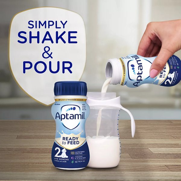 Aptamil 2 Follow On Baby Milk Formula Liquid 6-12 Mths 200ml
