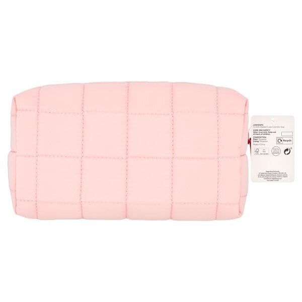 Superdrug Pink Padded Cube Cosmetic Bag