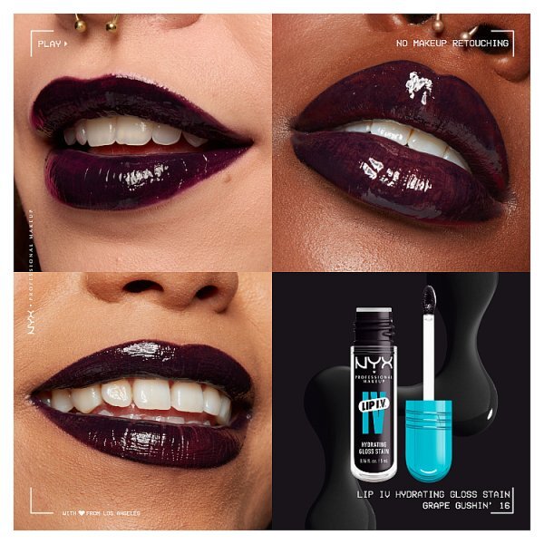 NYX Lip IV Hydrating Gloss Stain Lip Gloss Grape Gushin 5ml