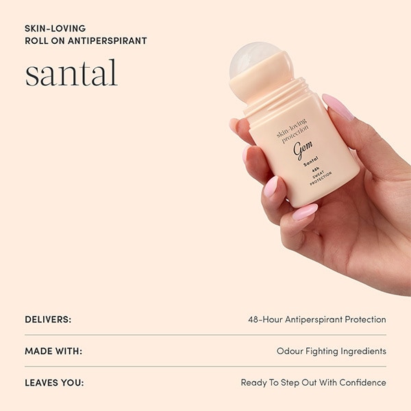 Gem Skin-Loving Roll On Deodorant: Santal 50ml