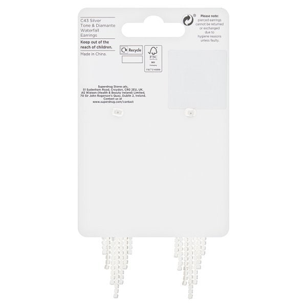Superdrug Silver Tone & Diamante Waterfall Earrings