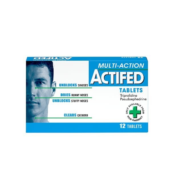 Actifed Multi-Action Nose & Sinus Tablets 12s