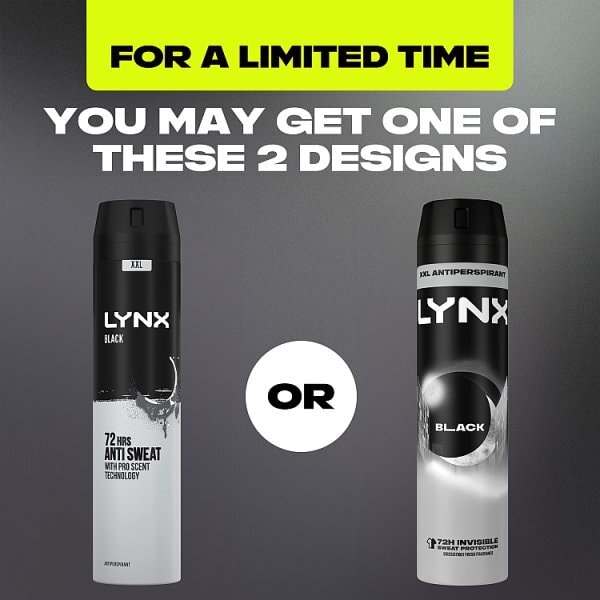 Lynx XXL Black 72hour Anti-Perspirant Deodorant Spray 250 ml