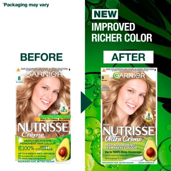 Garnier Nutrisse Permanent Hair Dye Blonde 8