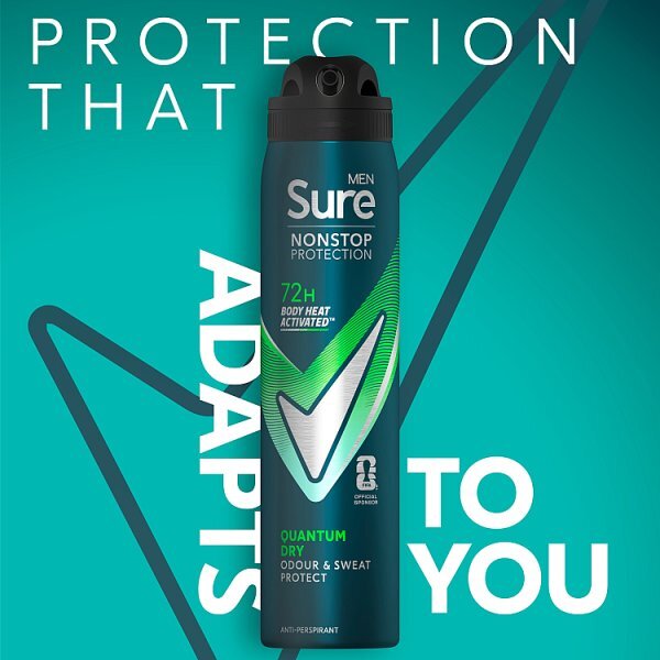 Sure Men Nonstop Protection Quantum Dry Anti-Perspirant Aerosol 250 ml