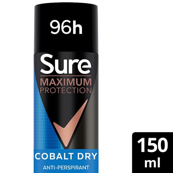 Sure Maximum Protection Cobalt Dry 96hr Spray 150ml