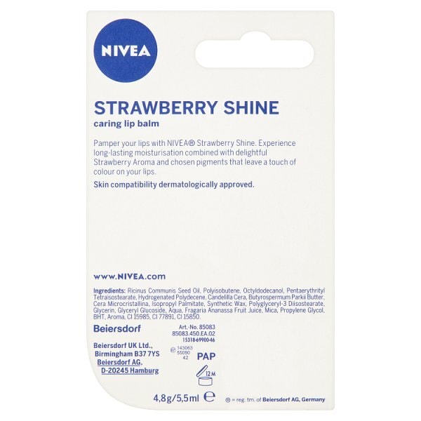 DNR Nivea Lip Fruity Shine Strawberry 4.8g