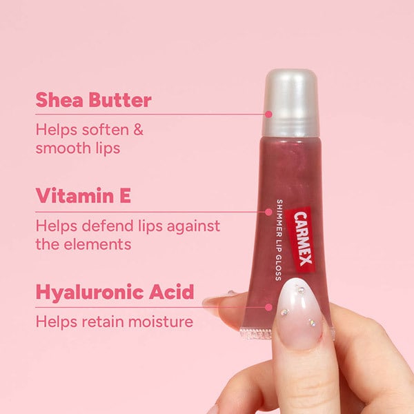 Carmex Raspberry Lip Gloss Shimmer Tube 10G