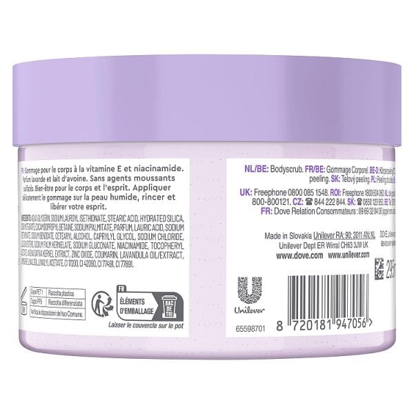 Dove Scrub Jar Lavender & Oat Milk 295Ml