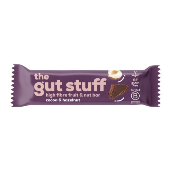 The Gut Stuff Cocoa & Hazelnut High Fibre Fruit & Nut Bar