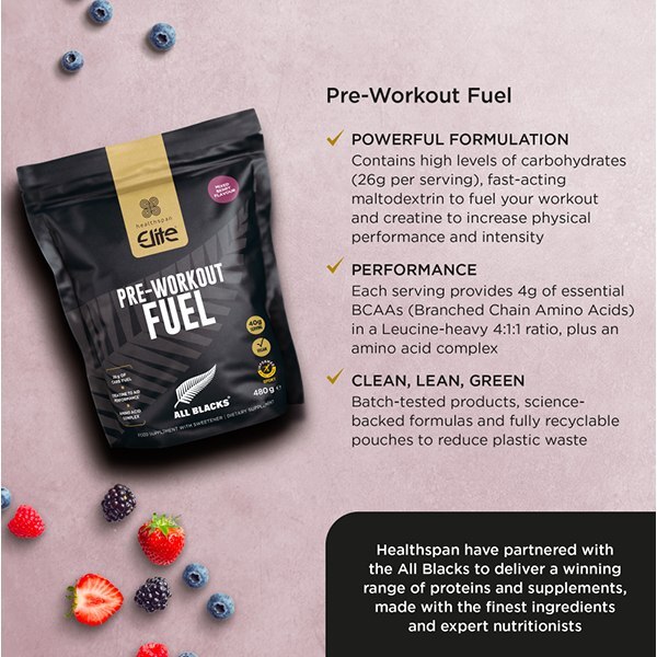 DNR HEALTHSPAN PRE WORKOUT 480G BERRY
