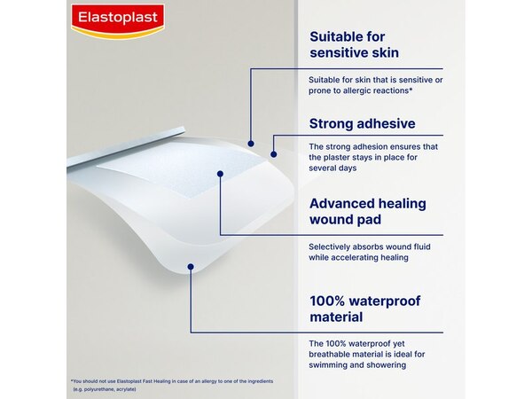 Elastoplast Fast Healing Hydrocolloid, 8 Plasters