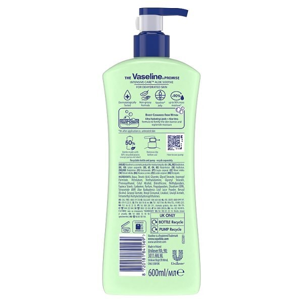 Vaseline Aloe Soothe Body Lotion with Pump 600ml