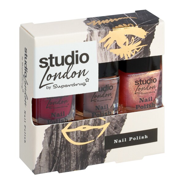 Superdrug Studio London 3 Piece Nail Polish Gift Set