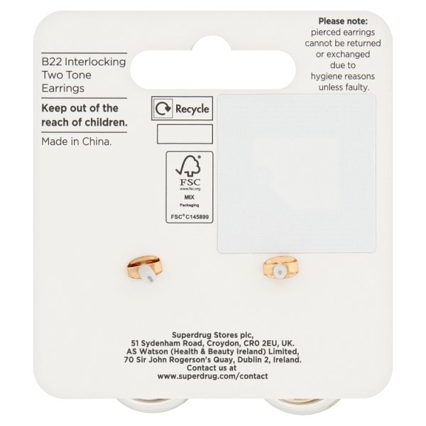 Superdrug Interlocking Two Tone Earrings