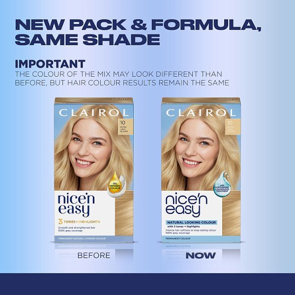 Clairol Nice'N Easy Crème Permanent Hair Dye 10 Extra Light Blonde