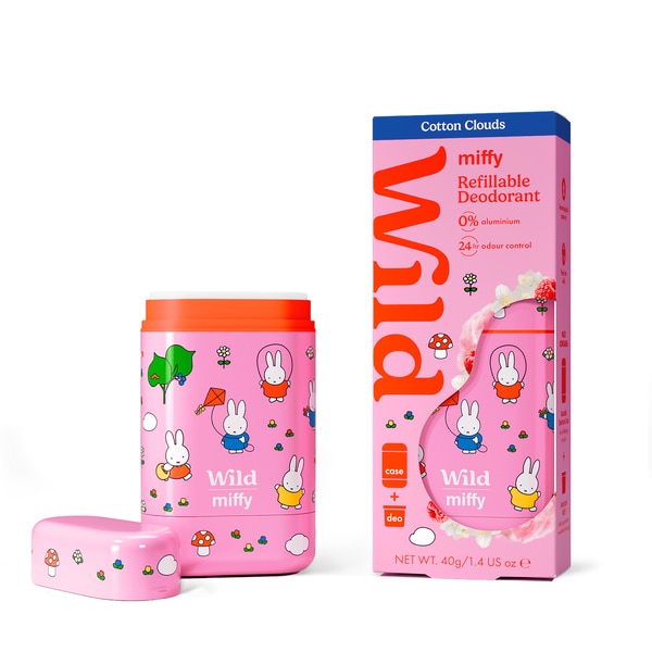 Wild Miffy Refillable Case And Cotton Cloud Natural Deodorant Refill