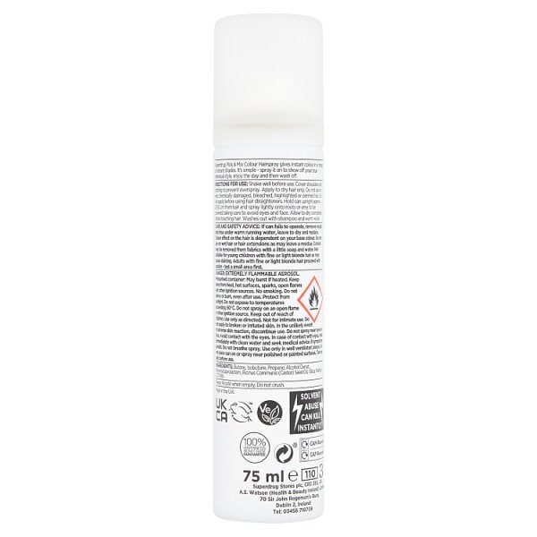 Pick & Mix Temporary Hair Colour Spray Black 75ml