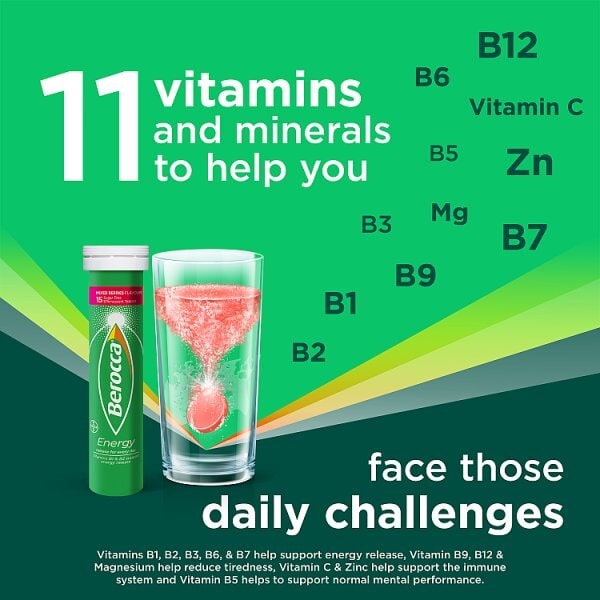 Berocca Mixed Berries Sugar Free Effervescent 15 Tablets