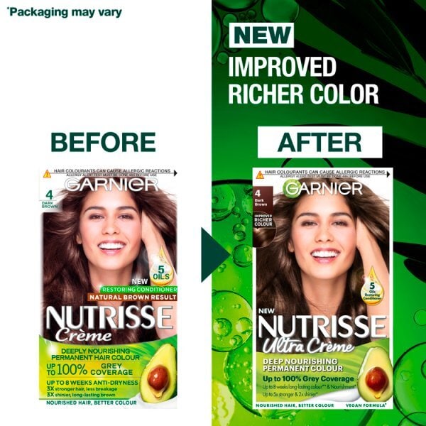 Garnier Nutrisse Permanent Hair Dye Dark Brown 4